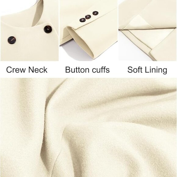 **Cicy Bell**   Fall Oversized Collarless Blazer Jackets Double Breasted NWT M - Picture 6 of 9